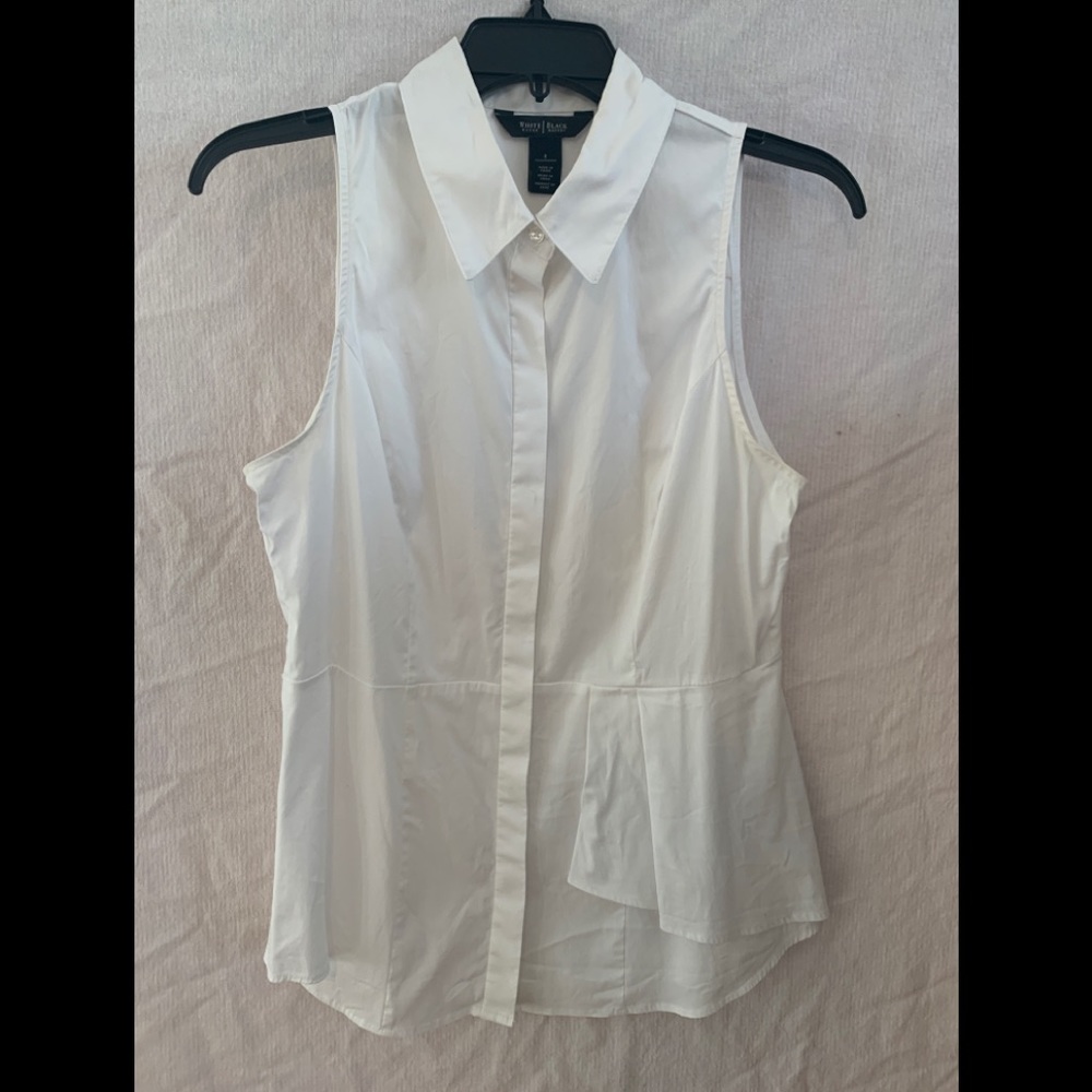 White House Black Market sleeveless white blouse